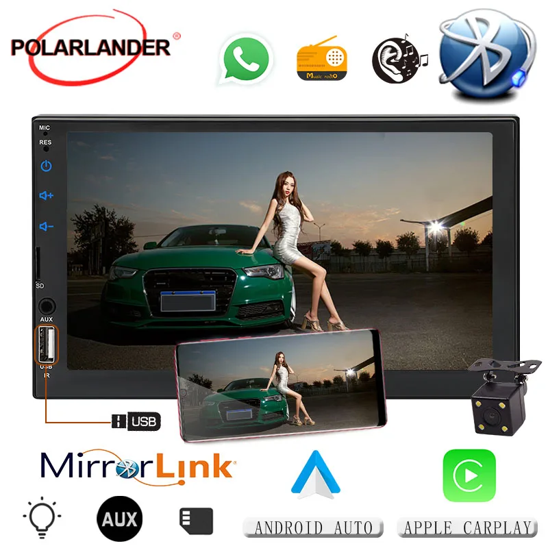 Для CarPlay IOS Mirror Link 7 "MP5 плеер carplay автомобильный стерео мультимедиа авторадио