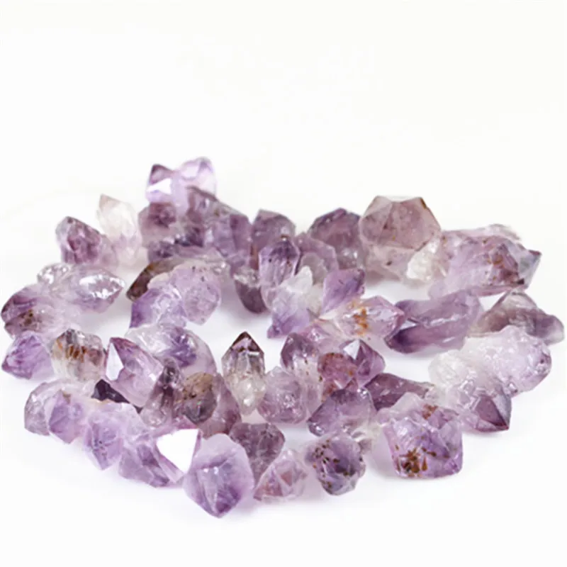 1 нить необработанный Титан кварцевые бусины с просверленными круглыми бусинами