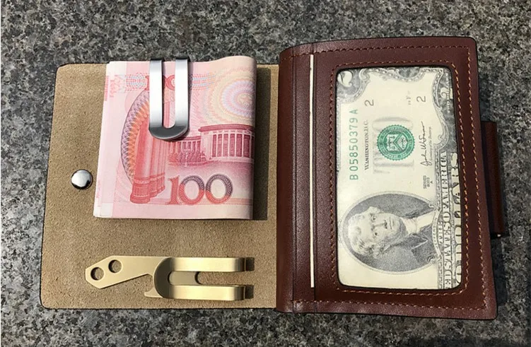 2pcs brass money hang clip hook buckle bottle opener tool fastener DIY keychain stainless steel waist wallet snap | Дом и сад