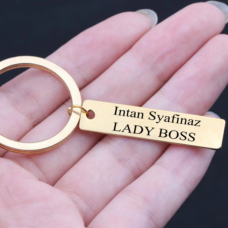 Брелок из нержавеющей стали с гравировкой набор ключей для Intan Syafinaz Lady Boss подарок