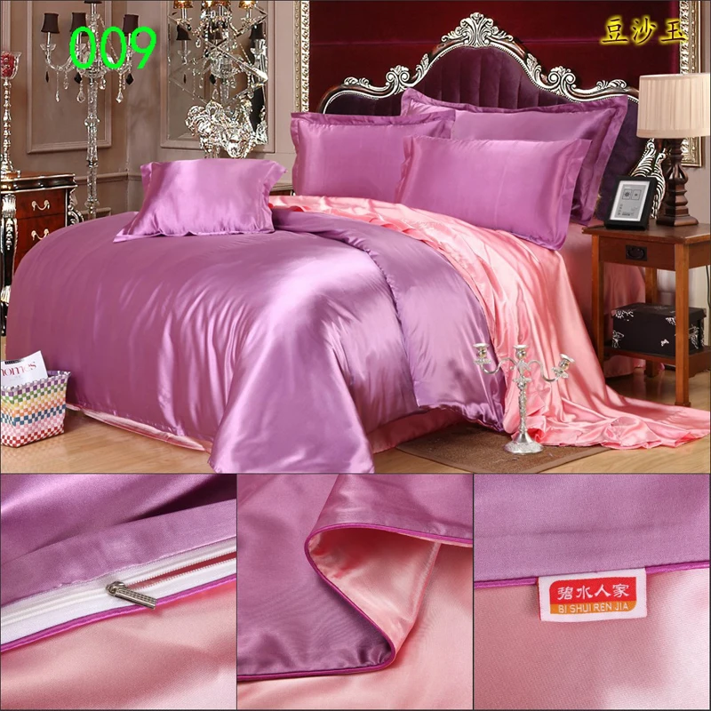 

ShallowPurple Jade Green Tribute Silk Duvet Cover Twin Full Queen King 150x200cm 200x230cm 220x240cm Quilt Cover Comforter Cover