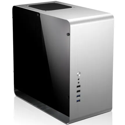 JONSBO UMX3 сторона через стекло шасси HTPC MicroATX алюминиевый сплав маленький чехол для компьютера USB3.0 - Цвет: Side through