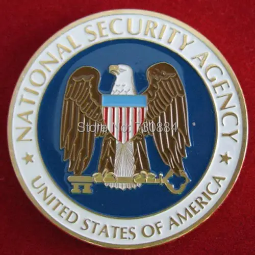 США Национальная безопасность агентства NSA позолоченная наградная Монета 62