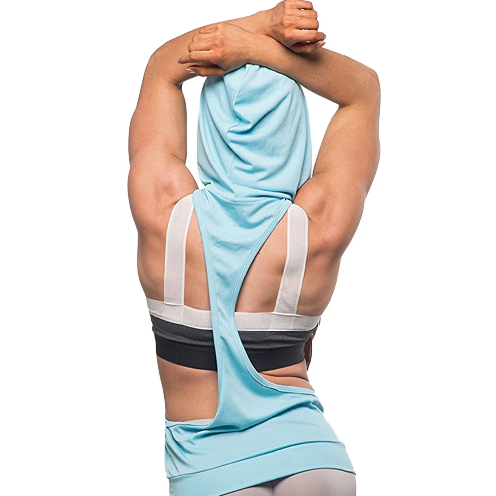 Профессиональный Топ для йоги майка без рукавов спортивная рубашка женщин бега