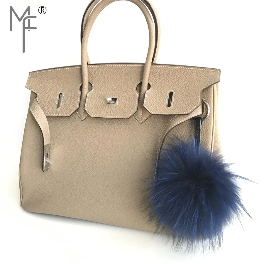 Магия Мех животных-Настоящее енота животных мяч pom Для женщин сумка кошелек Шарм