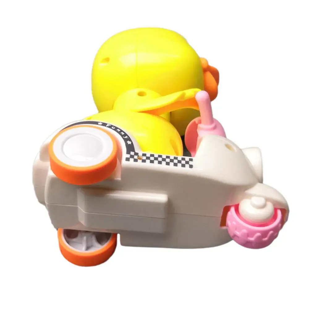 Милый мультфильм утка мотоцикл Заводной автомобиль игрушка маленькие желтые
