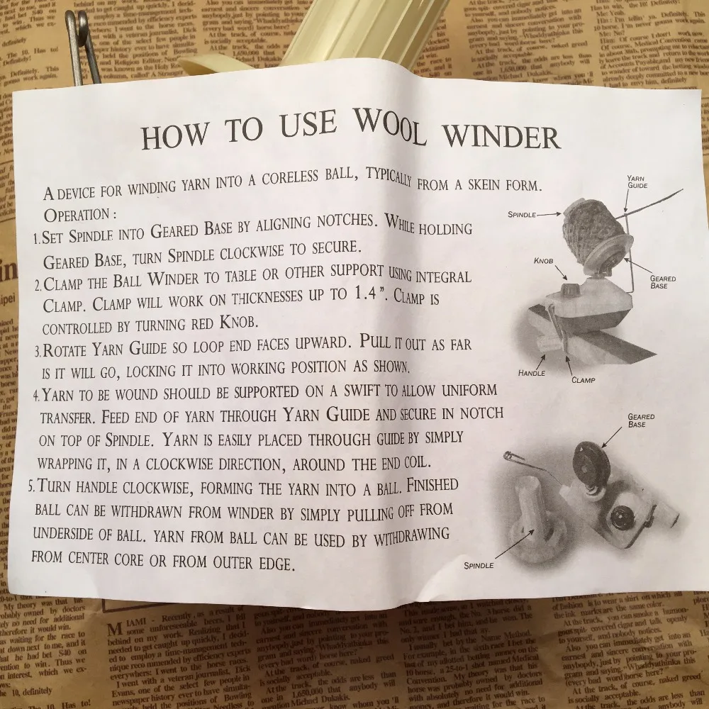 Высококачественный ручной держатель для намотки шерсти швейный инструмент