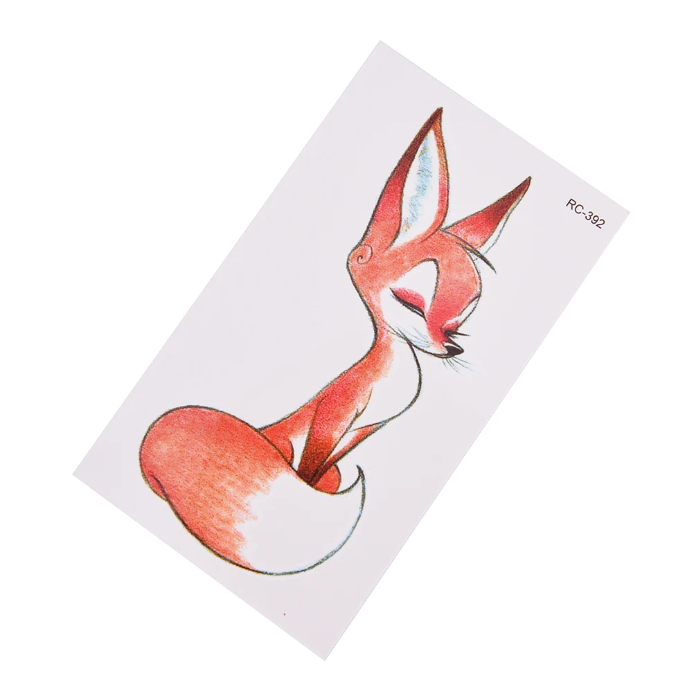 Временные татуировки в стиле Харадзюку водостойкие с лисой для боди-арта хной