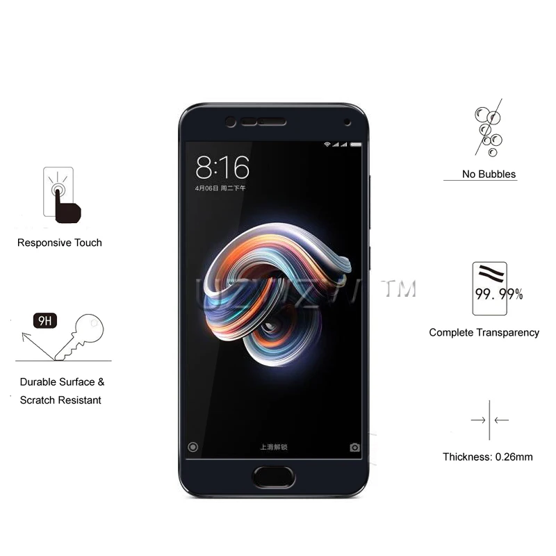 2 шт Полное покрытие из закаленного стекла для Xiaomi Mi Note 3 Защита экрана твердость 9H Защитное стекло для Xiaomi Mi Note 3 стекло