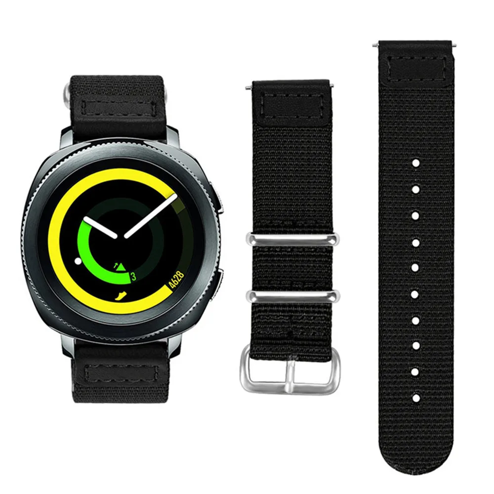 20 мм спортивный нейлоновый ремешок для Samsung Gear S4 S2 Galxy часы 42 сменный Браслет