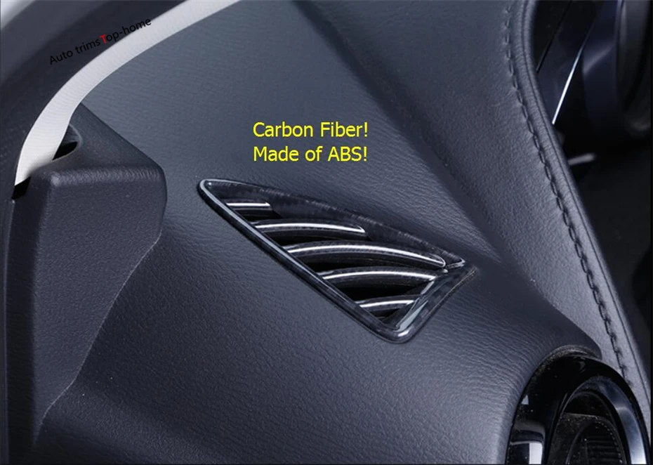 Yimaautotrims Fit For Mazda 2 Demio 2015 - 2019 Front Dashboard Air AC Vent Cover Trim / Matte Style Carbon Fiber Look | Автомобили и