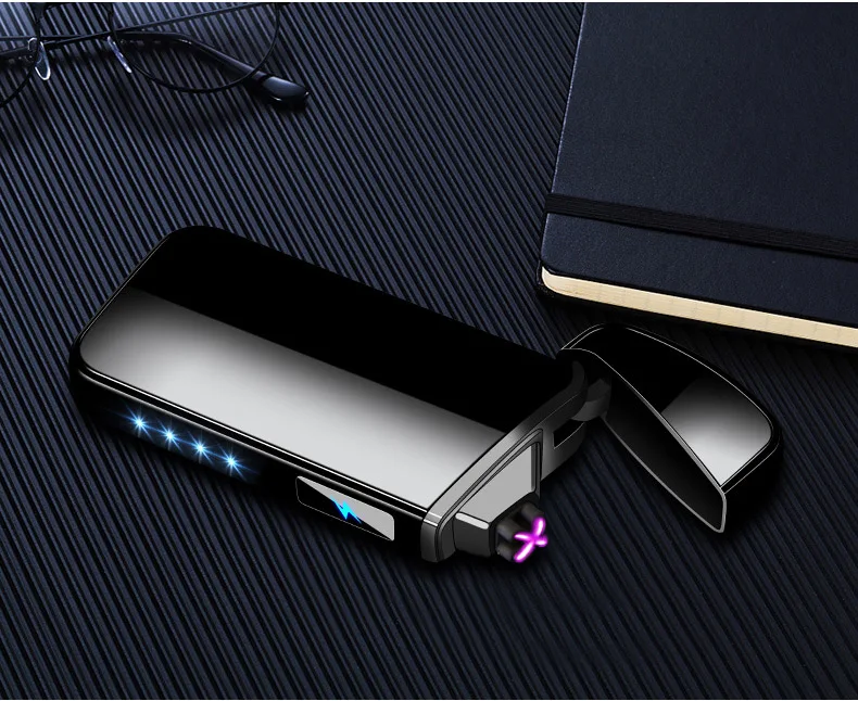 Двухдуговые Плазменные USB ветрозащитные, импульсные индукционные прикуриватели, металлические электронные смарт-дисплеи