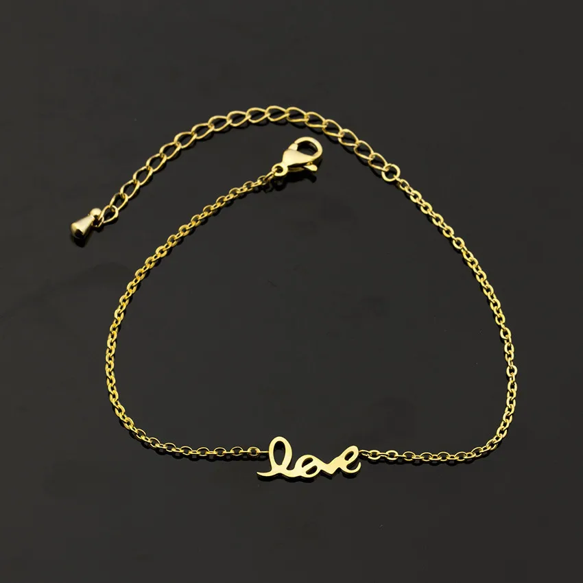 Женский браслет из нержавеющей стали с надписью Love|bracelets for|sister braceletslove charm bracelet |
