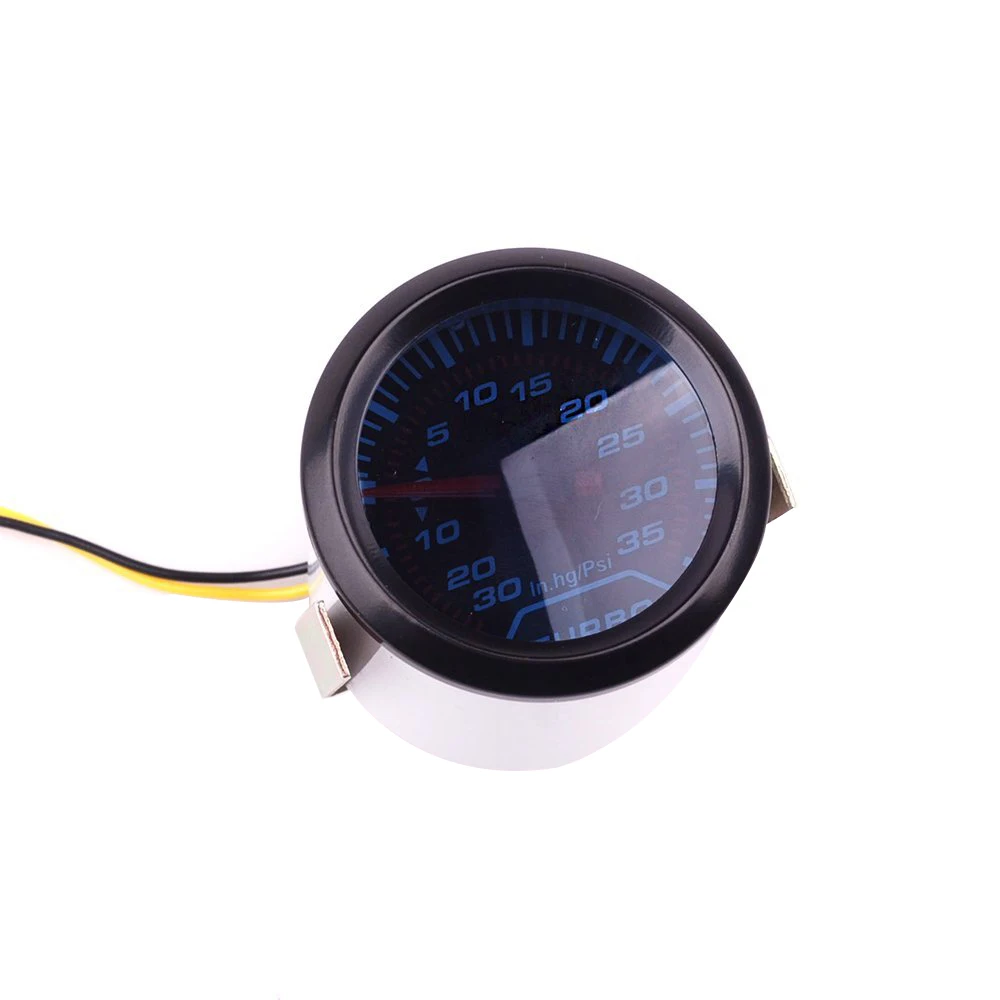 BYGD Car Gauge 2&quot 52mm Bar Turbo Boost -1~2 / 0-35PSI Vacuum Press Meter for Auto Blue Light Black Rim Shell 12V | Автомобили и