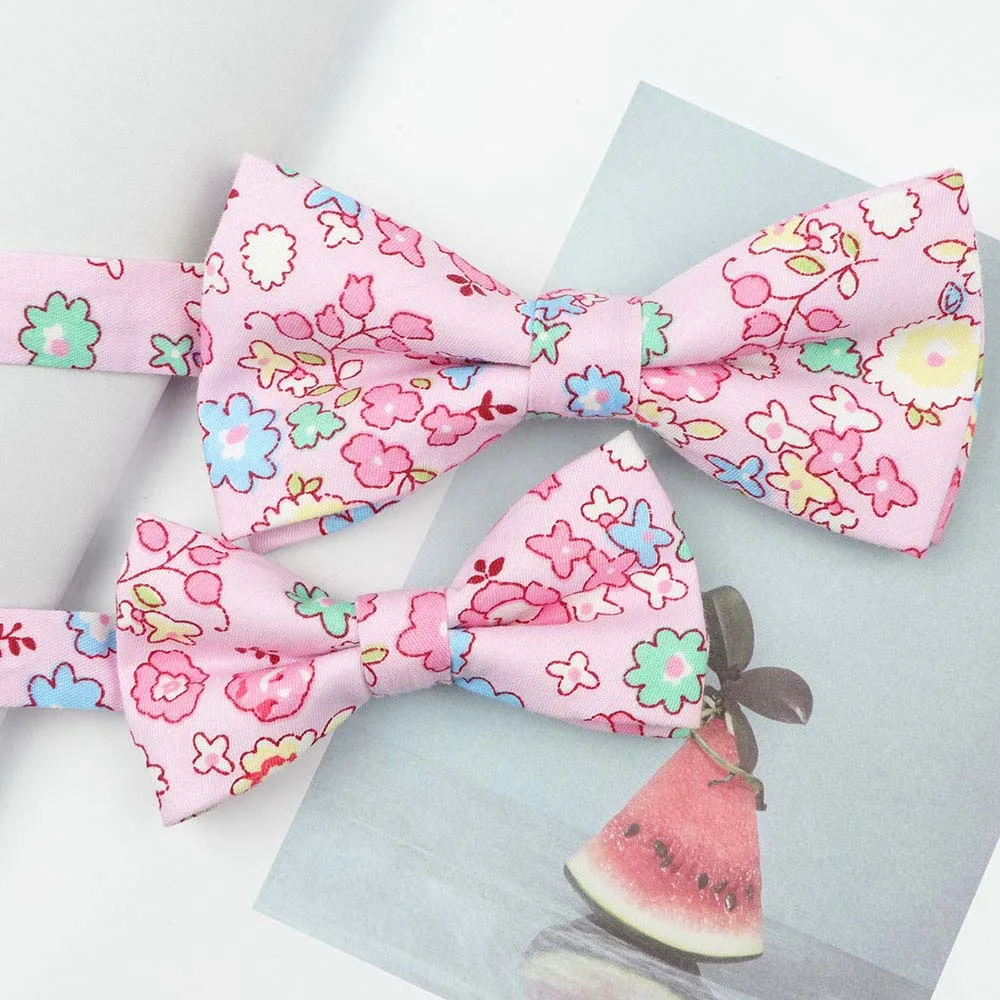 Set 5 Комплекты для родителей и детей с мультяшными фруктами и животными, галстук-бабочка с принтом, милые хлопковые детские аксессуары для домашних животных, мужские вечерние галстуки-бабочки на свадьбу - Цвет: Set 5
