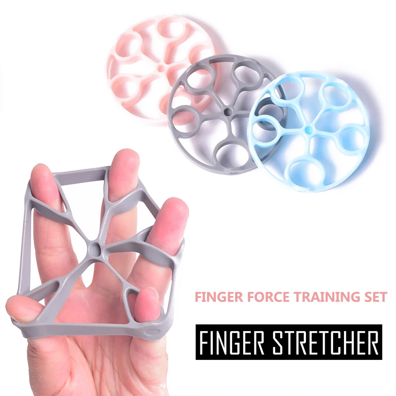 

3pcs Silicone Finger Gripper Strength Trainer Resistance Band Grip Wrist Stretcher Finger Trainer Pow Exercise Carpal Expander