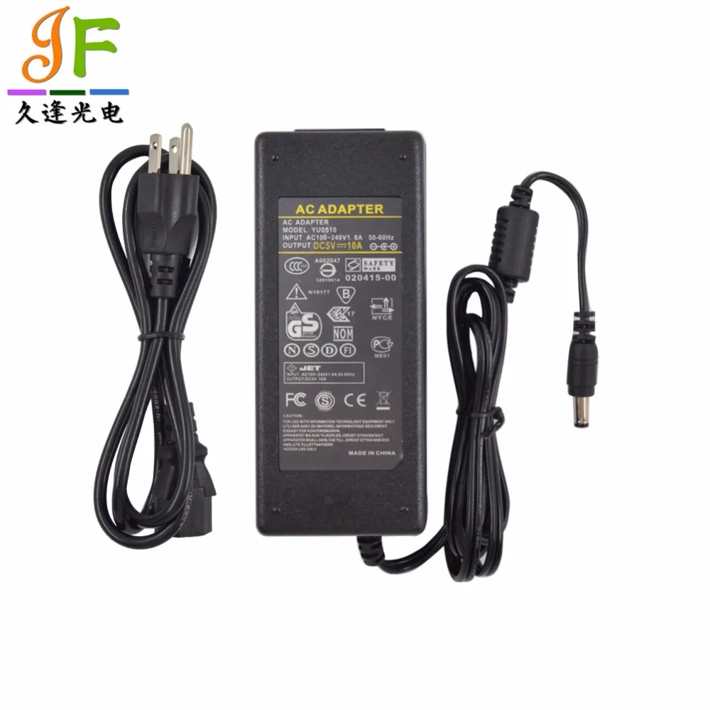 Трансформатор питания для светодиодной ленты WS2812B WS2801 5 В 10 А 100 ~ 240 переменного
