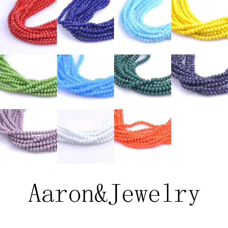 

3mm (About 300Pcs) Rondelle Faceted Crystal Glass Loose Spacer Beads TRS0125-3