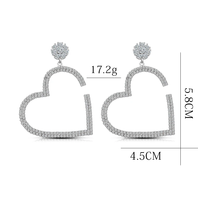 Женские серьги-подвески в форме сердца
