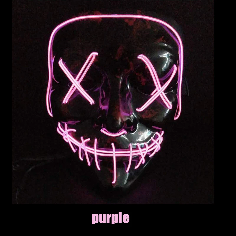 

Motorcycle mask LED Light Up Party face shield The Purge Election Funny Masks Festival Cosplay Costume Supplies Glow In Dark