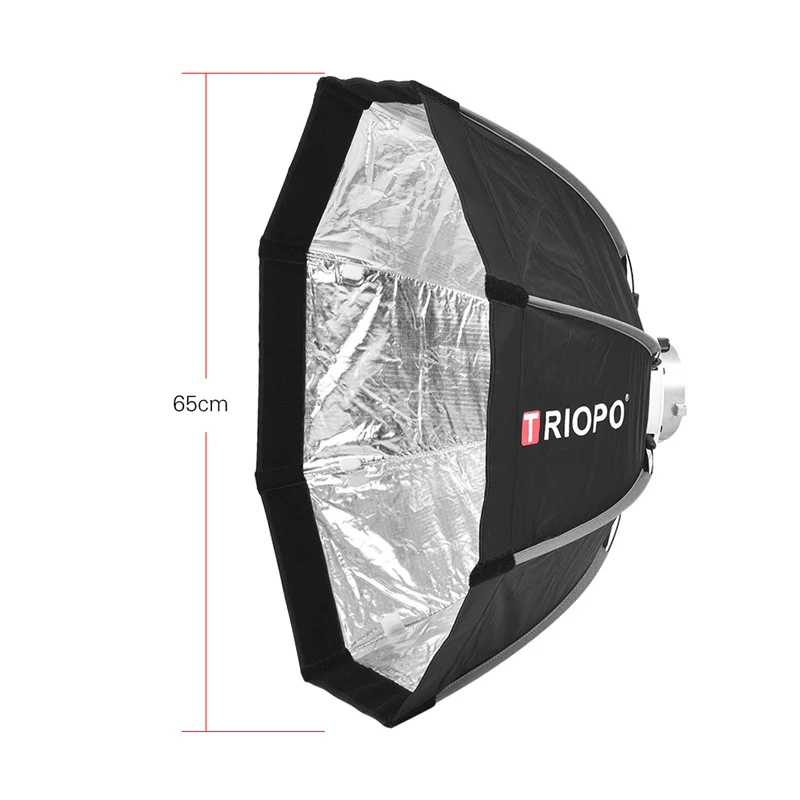 65 cm TRIOPO 55 см/65 см Складная 8-полюсные Octagon soфтbox с Мягкая тканевая сумка для переноски на креплении Bowens для студийной стробоскопической вспышки Bowens светильник - Цвет: 65 cm
