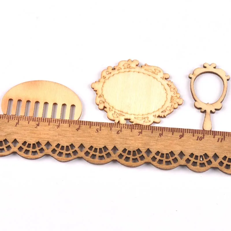 18 шт гребень/зеркало натуральное дерево Скрапбукинг Ремесло для украшения