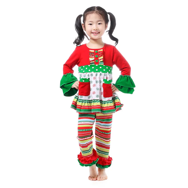 

Рождественская Детская одежда kaiya Angel, одежда для маленьких девочек, эксклюзивная одежда, зимний комплект с рюшами и радугой, комплект легги...