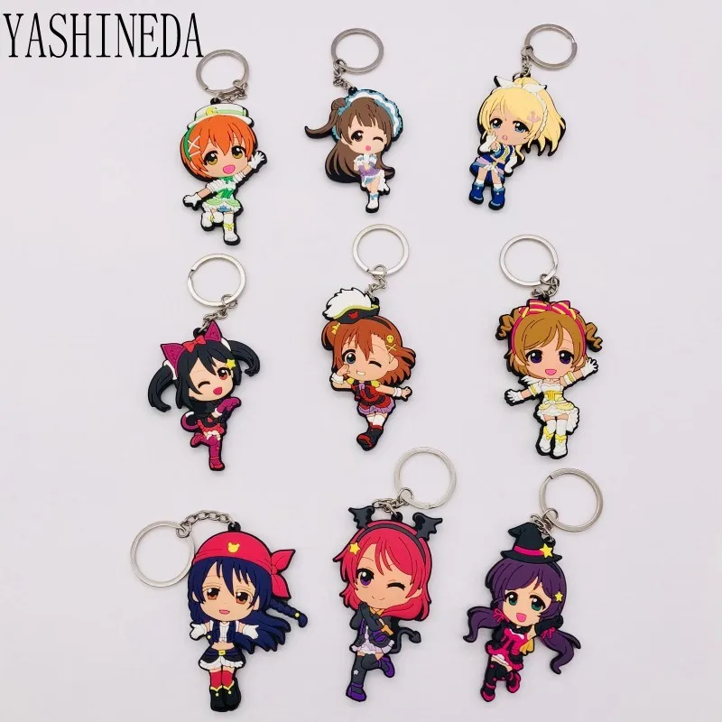 Брелок для ключей с героями мультфильмов Love Live 1 шт. 3D двухсторонний брелок милый