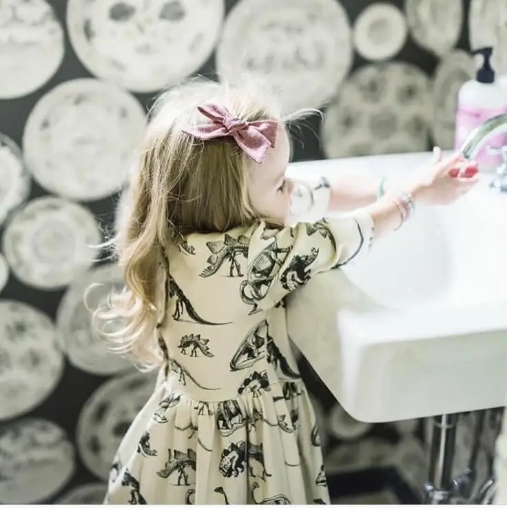 Spring Little Girl Printed Dress Kids Clothing Baby Cotton Cartoon Children Fashion Casual | Детская одежда и обувь