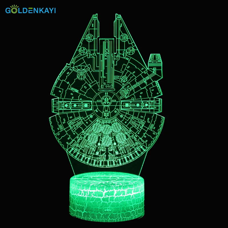 3D Звездные войны Сокол Миллениум LED оригинальность ночные светильники атмосфера