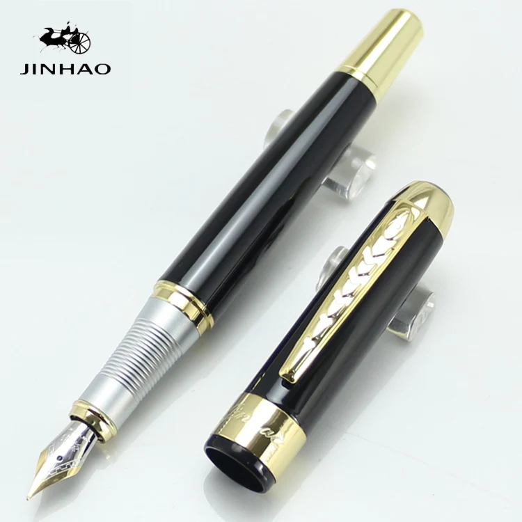 

JINHAO 250 роскошный гладкий черный и золотой 0,5 мм Средний наконечник авторучка канцтовары школа и офис авторучка подарок
