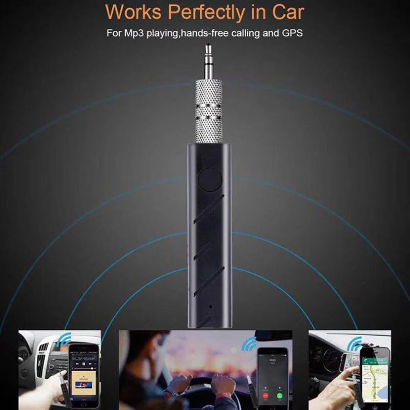 

Newest Bluetooth Receiver Car Bluetooth AUX 3.5mm Music Bluetooth Audio Receiver Handsfree Call Car Transmitter Auto Adapter