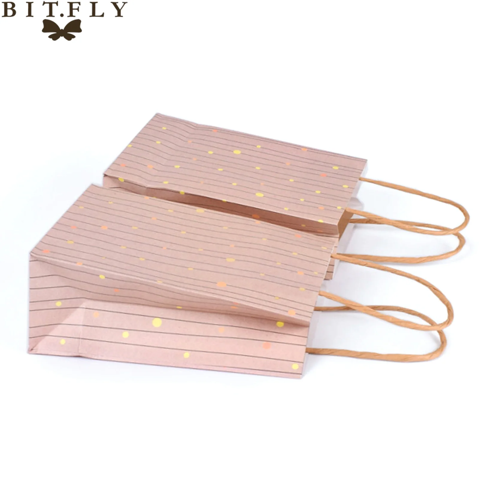 12*17*7 см крафт бумага Bronzing Dot полосатая упаковка ручной клади Сумка подарок для
