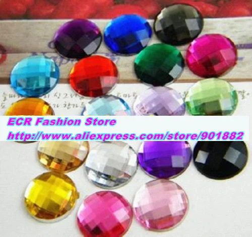 14 мм 432 шт./упак. Цвета Смешанные Круглые акриловые стразы тайваньские Акриловые с