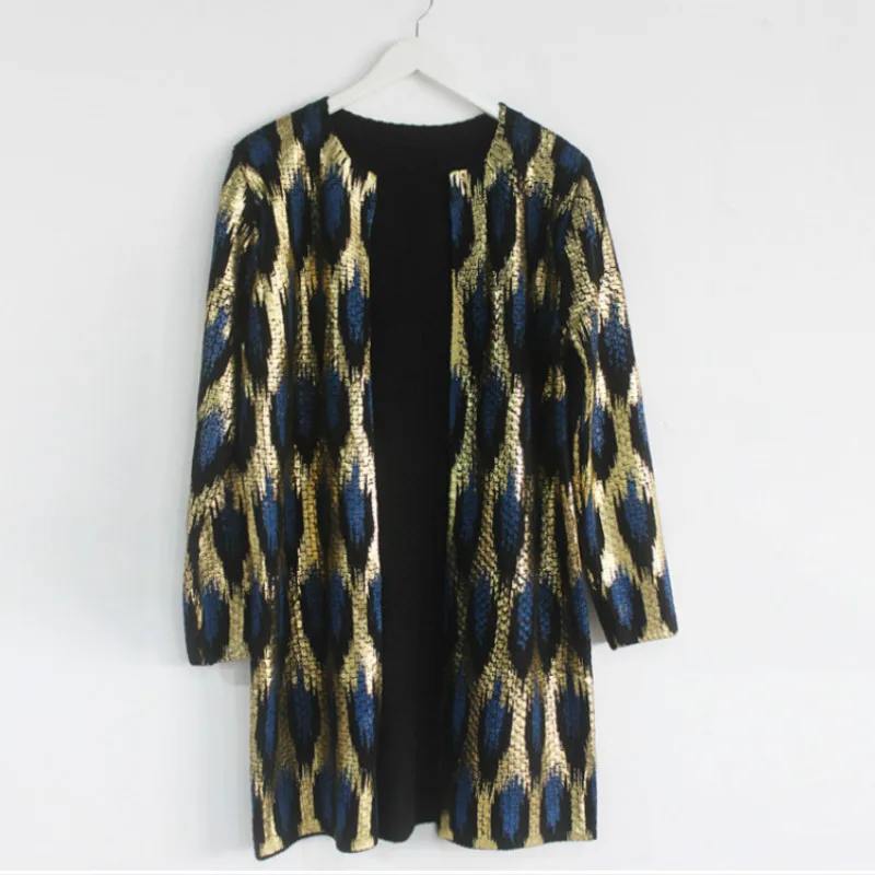 Женский трикотажный кардиган с принтом в виде павлина свитер леопардовым из