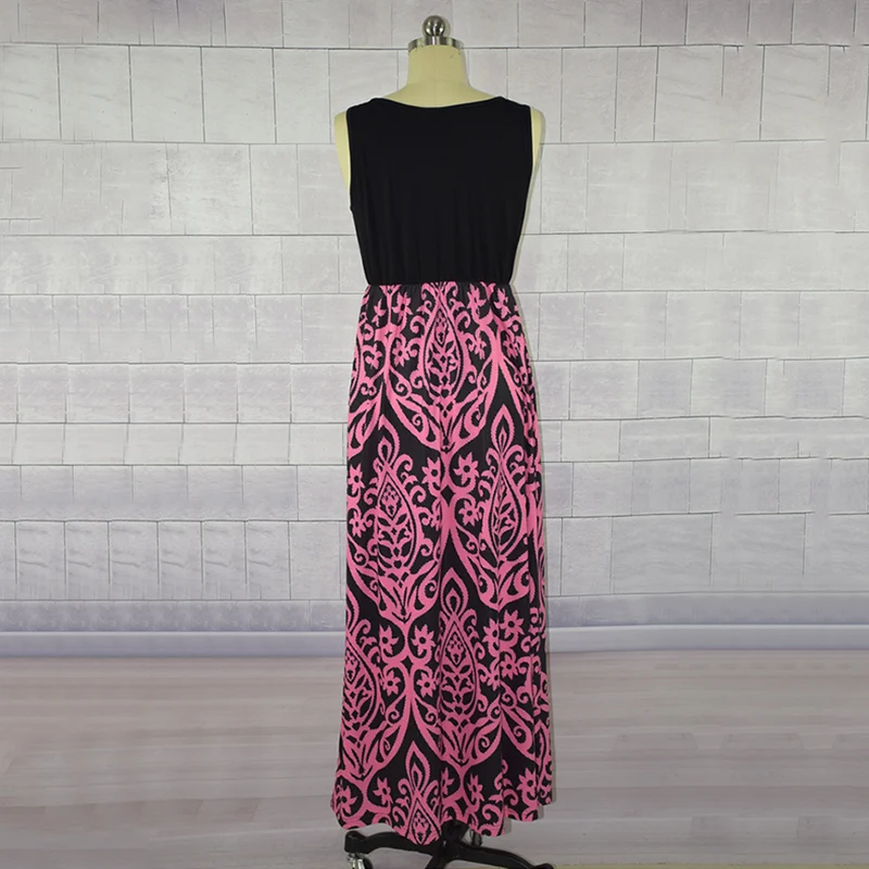 Для мамы и дочки Подходящее платье Лето рукавов Мода Pteris печати жилет для в стиле