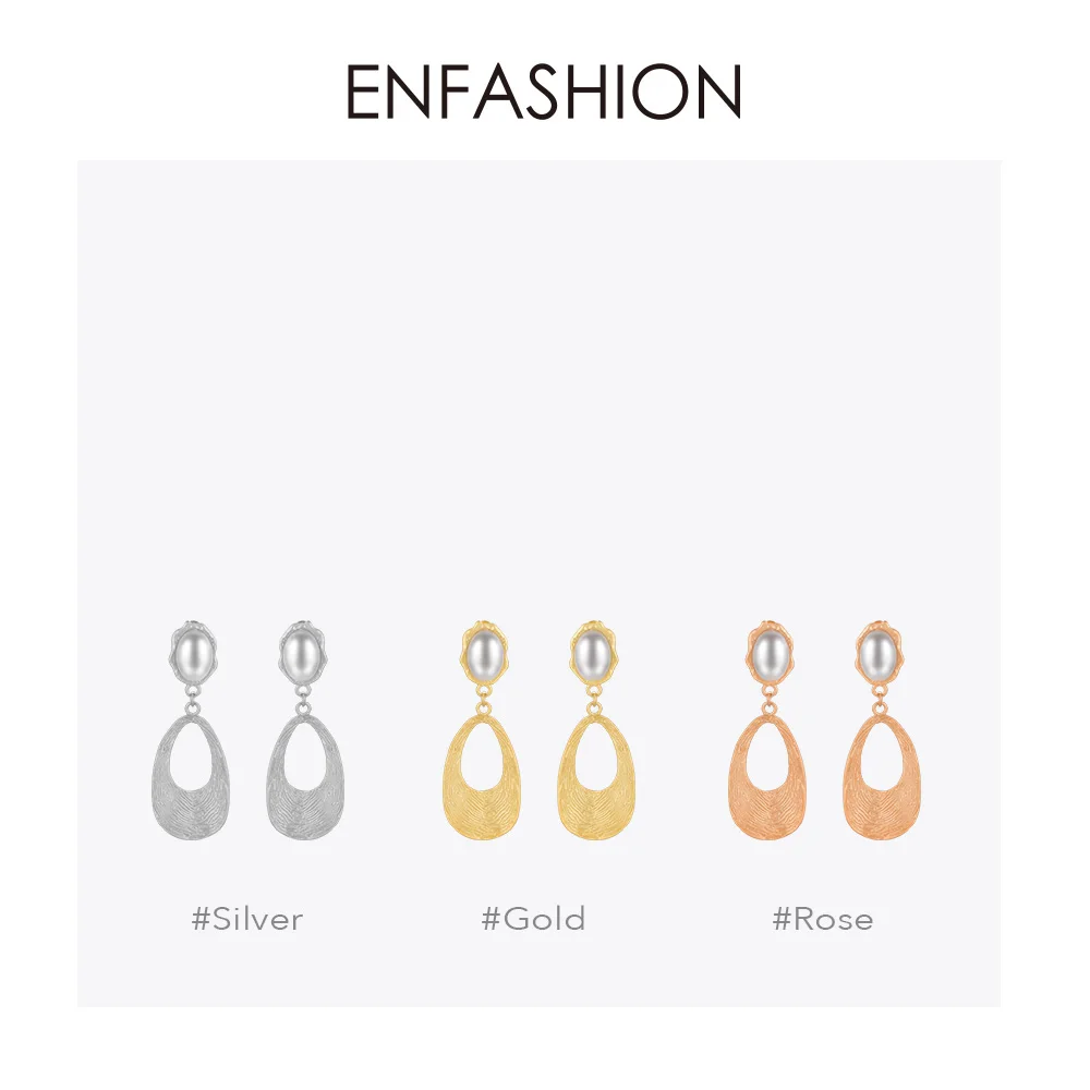 Enfashion жемчужные Винтажные висячие серьги для женщин золотого цвета большие