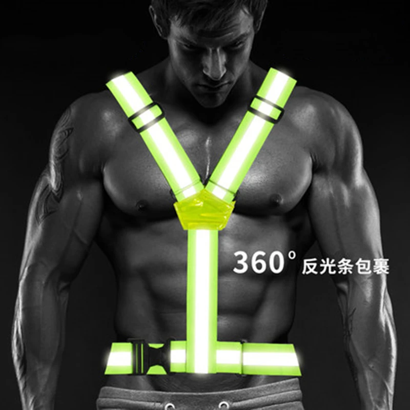 High Visibility Unisex Outdoor Adjustable Reflective Elasticity Safety Vest Fit Running Cycling Sport Clothes Jogging | Безопасность и