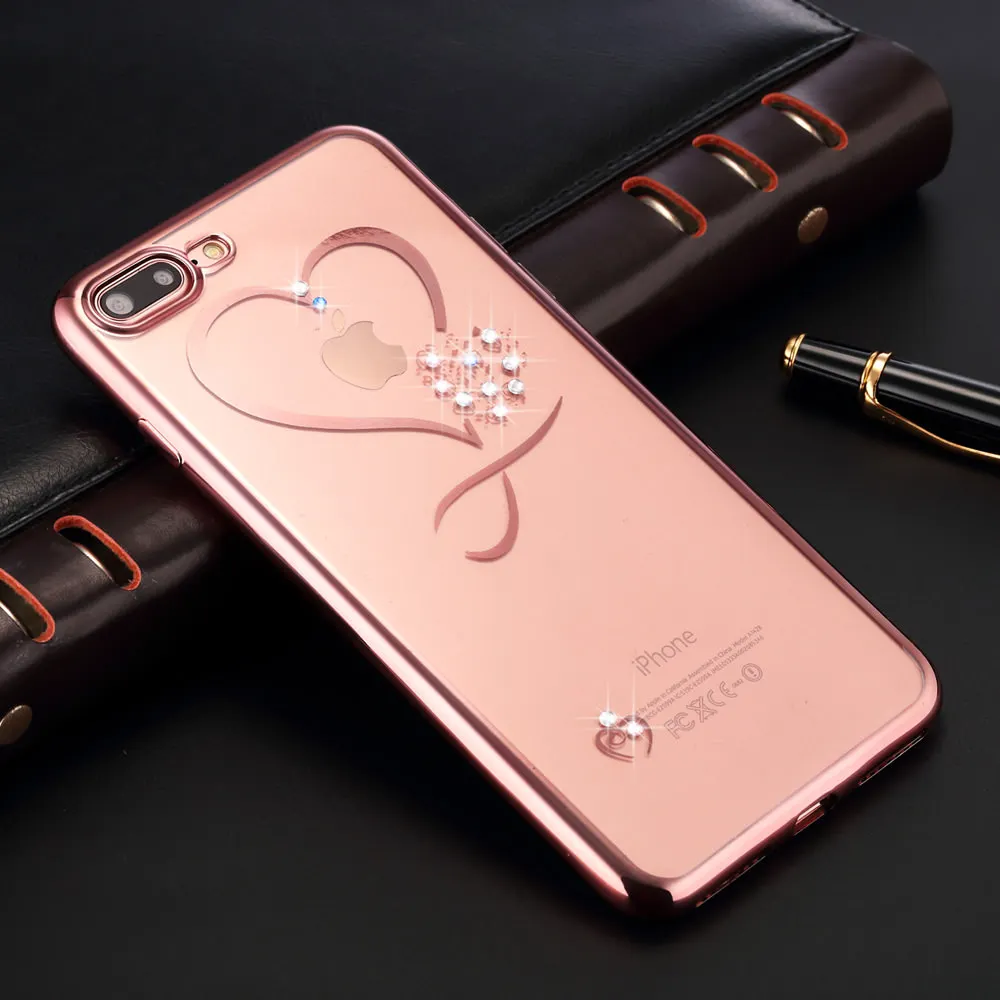 L-FADNUT чехол для iPhone 6, 6 S, 7, 8 Plus, X, Xr, Xs, Max, чехол s, милое сердце, Силиконовый противоударный мягкий ТПУ бампер, чехол для iPhone 5 5S se