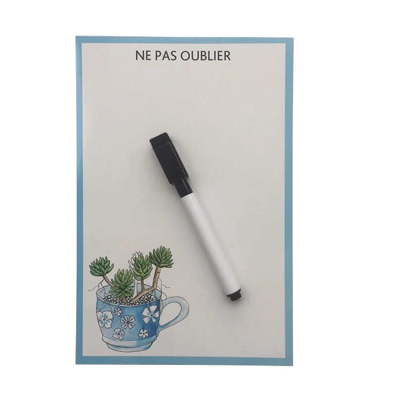 Чашка с принтом растений сухое стирание гибкие магниты на холодильник белая