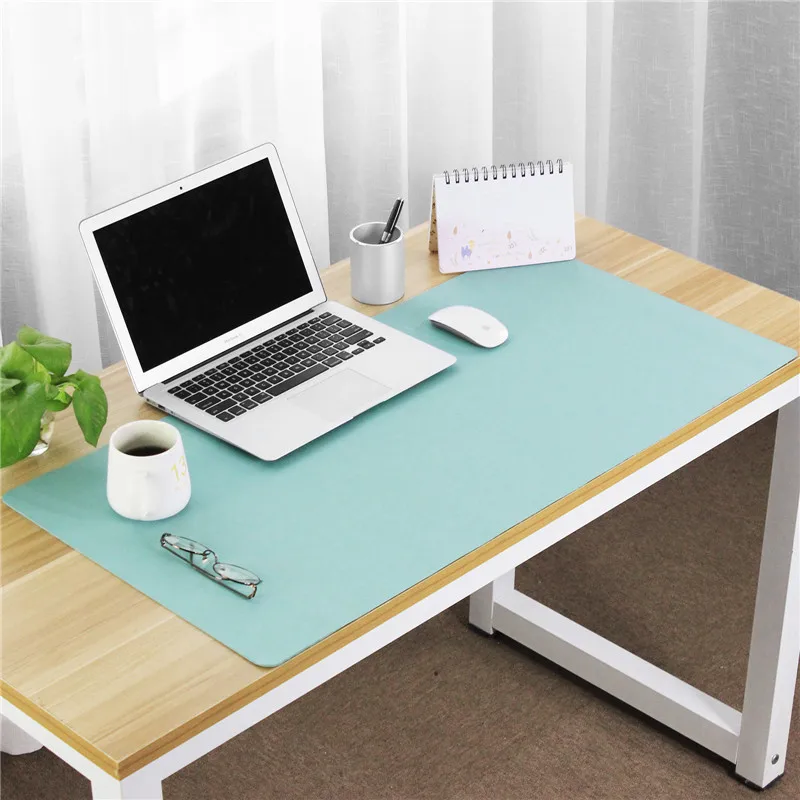 Mint Green 70-35 Boona односторонний ПУ 100*50/70*35 сплошной цвет нескользящий водостойкий Настольный коврик игровой ноутбук клавиатура и коврик для мыши - Цвет: Mint Green 70-35