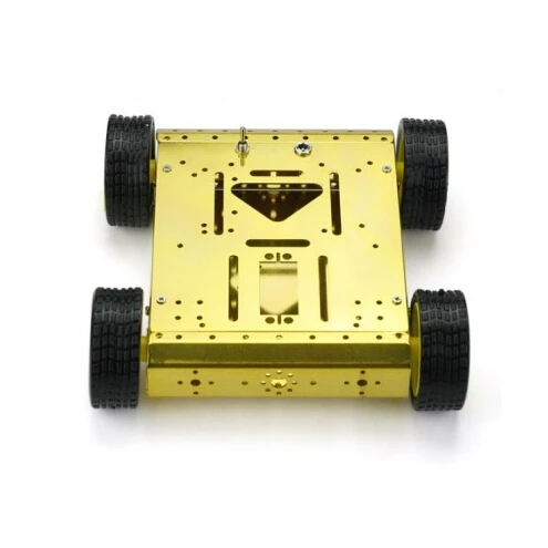 DIY KIT 4WD привод алюминиевый мобильный робот Платформа для робота Arduino Raspberry Pi * Gold -