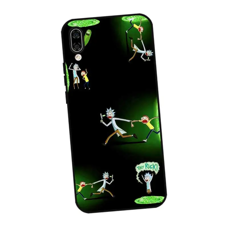 N366 Rick And Morty Black Silicone Case Cover For Huawei Honor 6A 6C 6X 7C 7X 8 Lite Pro |