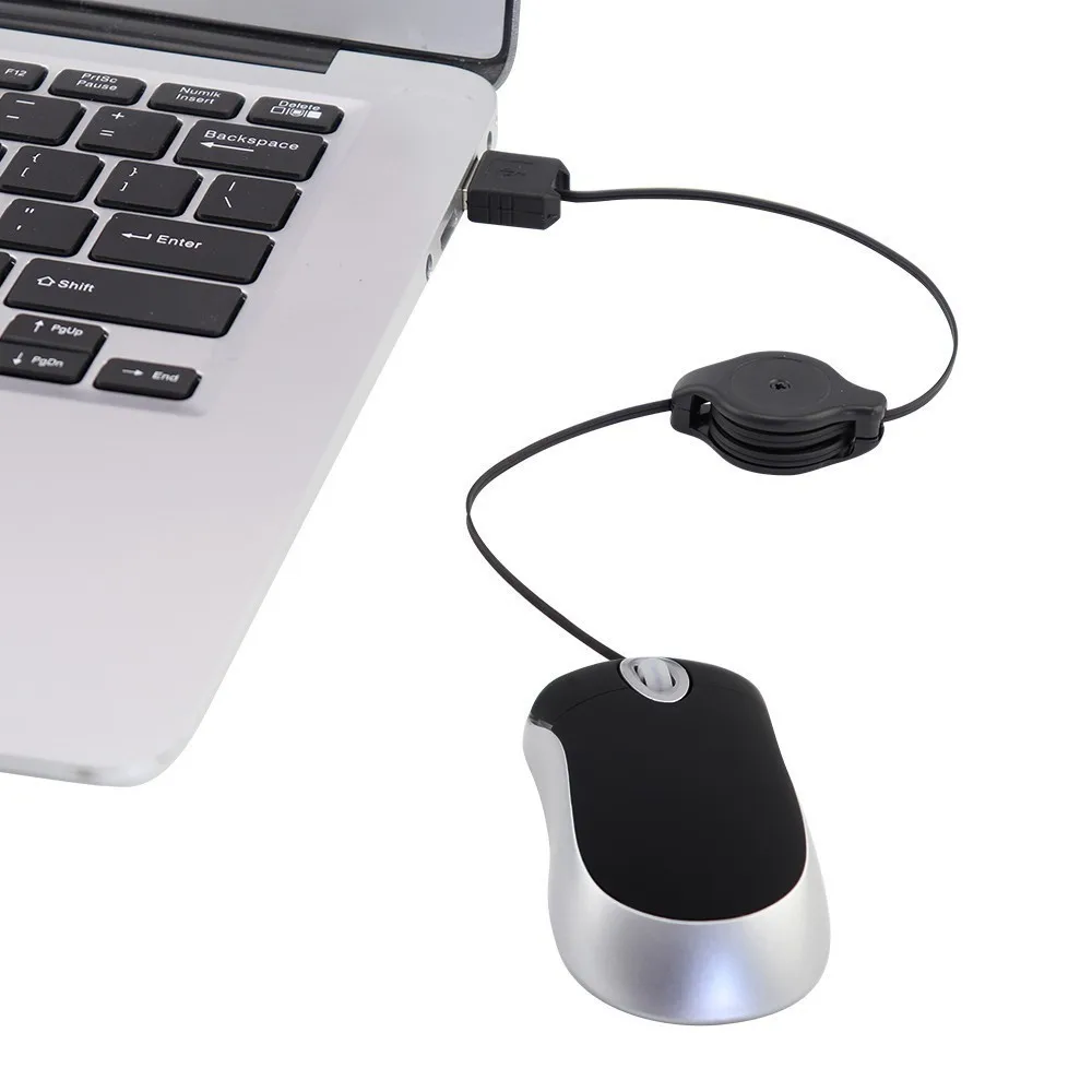Новый проводной Мышь 3 кнопки оптическая игровая выдвижной usb-кабель