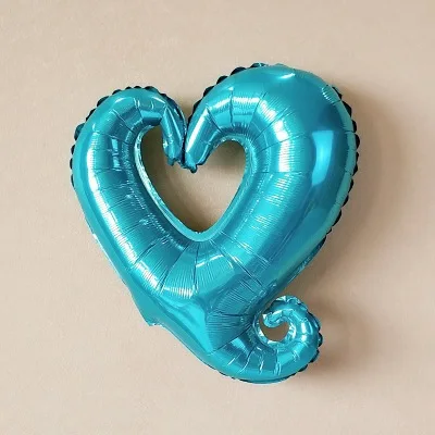 light blue 1 шт. 18 дюймов алюминиевые воздушные шары в форме сердца полые разноцветные надувные шары для дня рождения свадьбы украшения дома - Цвет: light blue