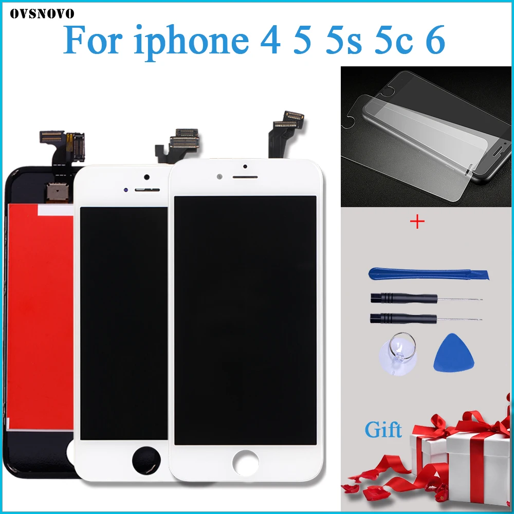 ЖК дисплей Ovsnovo AAA +++ для iPhone 4 5 5s 5c 6 сенсорный экран в сборе 100% фирменное