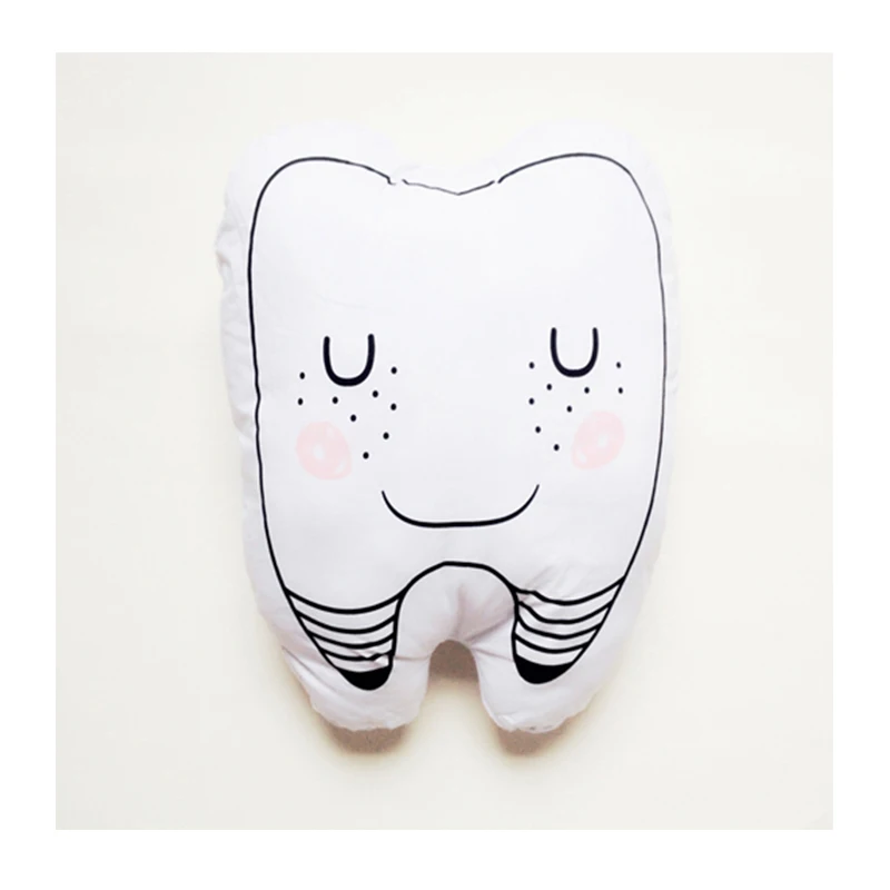 Tooth Детская подушка с рисунком из мультфильма, милая детская обучающая Подушка, декор для детской комнаты, мягкая кровать для новорожденных, кукла, подарки, 1 шт - Цвет: Tooth