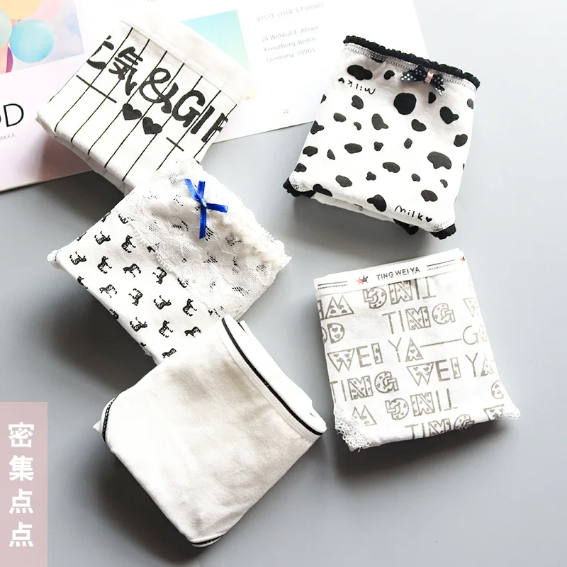 7 SP& CITY 5 шт. нижнее белье из хлопка с героями мультфильмов для женщин бесшовные трусики для менструации мягкие дышащие трусы милое нижнее белье - Цвет: 7