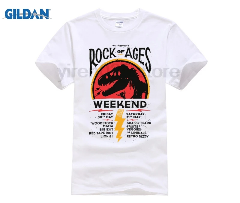 Футболки GILDAN Rock Age хип-хоп Футболка с принтом динозавра уличная одежда 2018 летняя
