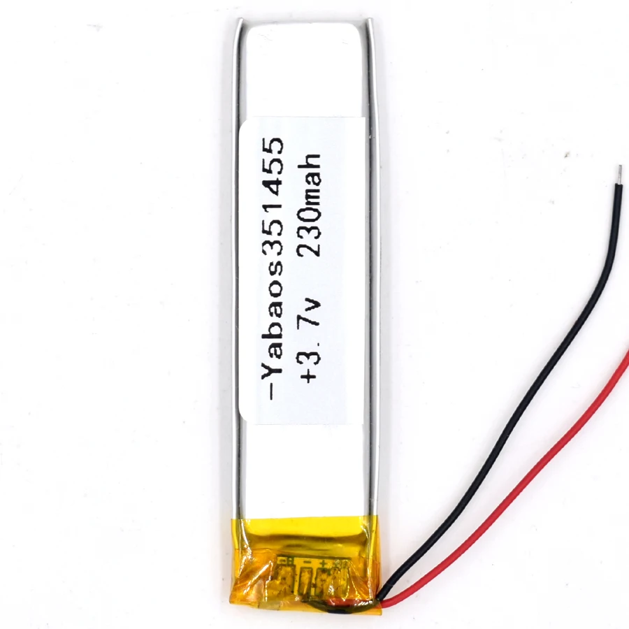 3 7 V 230 mAh литий полимерная аккумуляторная батарея 351455 Li Po ion для GPS Bluetooth MP3 MP4